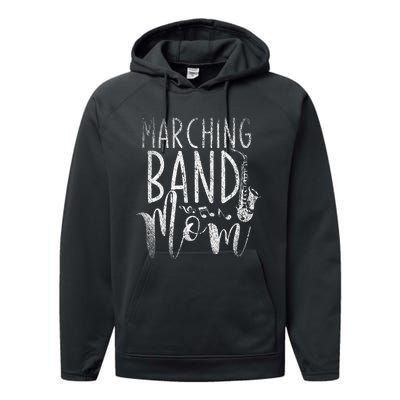 Marching Band Mom Funny Saxophonist Gift Saxophone Performance Fleece Hoodie