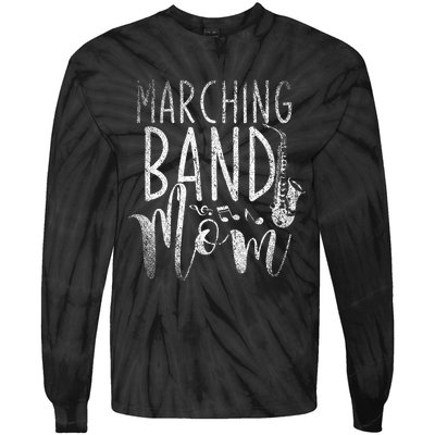 Marching Band Mom Funny Saxophonist Gift Saxophone Tie-Dye Long Sleeve Shirt