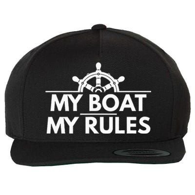 My Boat My Rules Funny Captain Gift Wool Snapback Cap