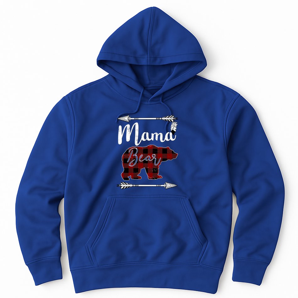 Mama Bear MotherS Day Mom Buffalo Plaid Gift Hoodie