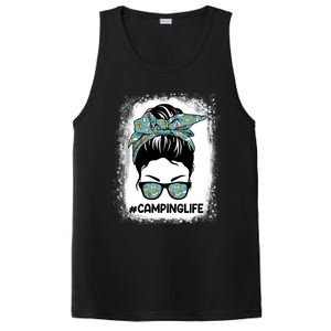 Messy Bun Mom Camping Life Great Gift Camping Life Mom Great Gift Mother Gift PosiCharge Competitor Tank