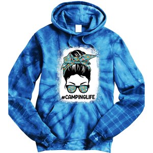 Messy Bun Mom Camping Life Great Gift Camping Life Mom Great Gift Mother Gift Tie Dye Hoodie