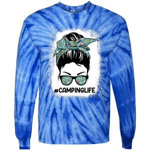 Messy Bun Mom Camping Life Great Gift Camping Life Mom Great Gift Mother Gift Tie-Dye Long Sleeve Shirt