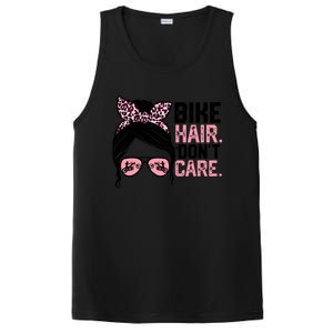 Messy Bun Mother's Day Biker Hair Don't Care For Bike Lovers Cute Gift PosiCharge Competitor Tank