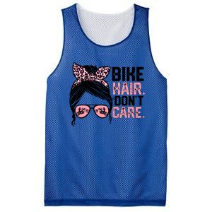 Messy Bun Mother's Day Biker Hair Don't Care For Bike Lovers Cute Gift Mesh Reversible Basketball Jersey Tank