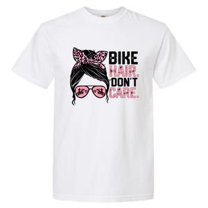 Messy Bun Mother's Day Biker Hair Don't Care For Bike Lovers Cute Gift Garment-Dyed Heavyweight T-Shirt