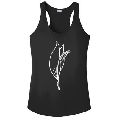 May Birth Month Flower Lily Of The Valley Minimalist Gift Ladies PosiCharge Competitor Racerback Tank