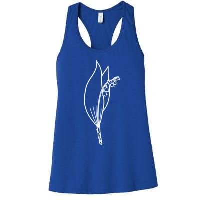 May Birth Month Flower Lily Of The Valley Minimalist Gift Women's Racerback Tank