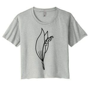 May Birth Month Flower Lily Of The Valley Minimalist Gift Women's Crop Top Tee