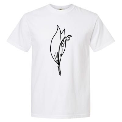 May Birth Month Flower Lily Of The Valley Minimalist Gift Garment-Dyed Heavyweight T-Shirt