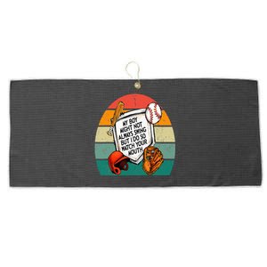 My Boy Might Not Always Swing But I Do So Watch Your Mouth Large Microfiber Waffle Golf Towel