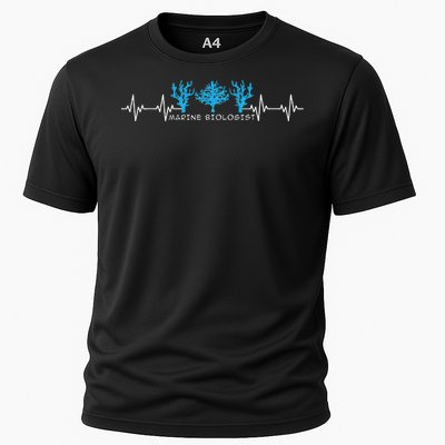 Marine Biologist Marine Biology Heartbeat Cooling Performance Crew T-Shirt