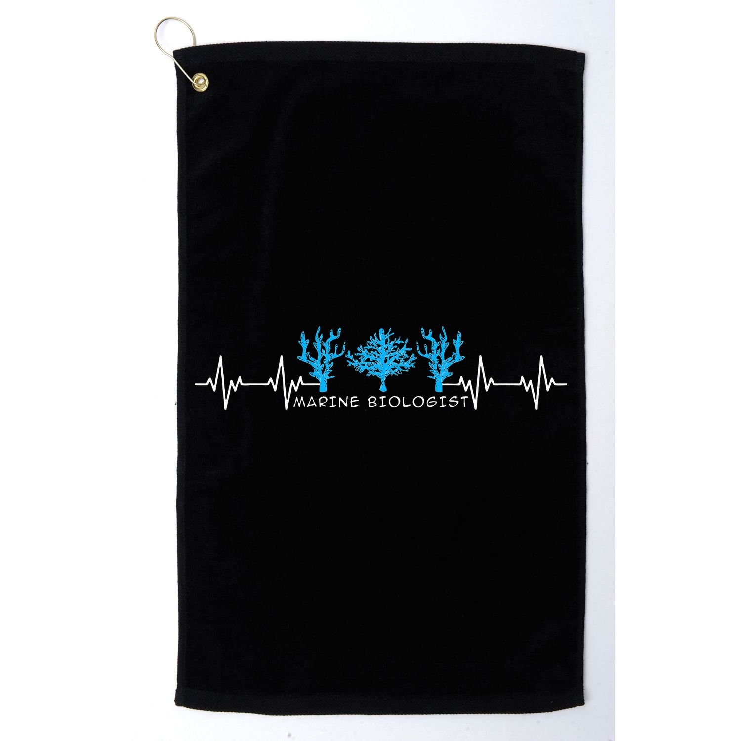 Marine Biologist Marine Biology Heartbeat Golf Towel