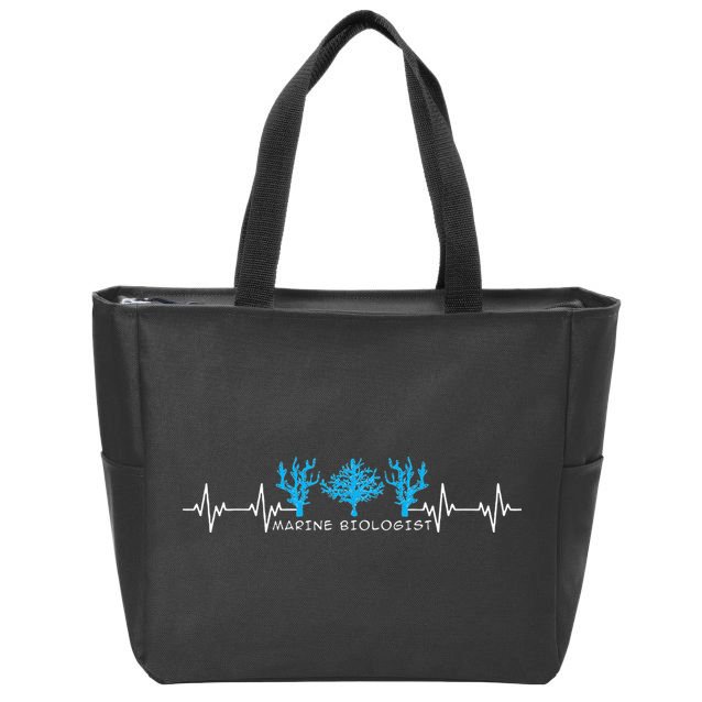 Marine Biologist Marine Biology Heartbeat Zip Tote Bag