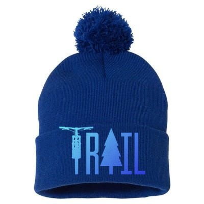 Mountain Bike Mtb Downhill Biking Cycling Biker Gift Cool Gift Pom Pom 12in Knit Beanie