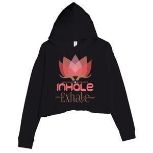 Meditation Breathing Mindfulness Inhale Exhale Cool Gift Crop Fleece Hoodie