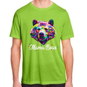 Mother Bear Mama Autism Fathering Bear Autism Gift Adult ChromaSoft Performance T-Shirt