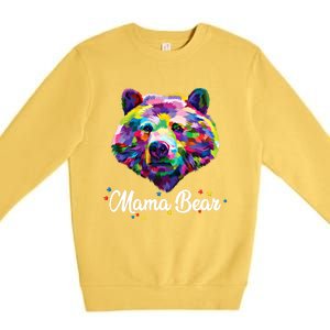 Mother Bear Mama Autism Fathering Bear Autism Gift Premium Crewneck Sweatshirt