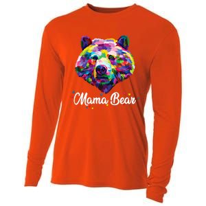 Mother Bear Mama Autism Fathering Bear Autism Gift Cooling Performance Long Sleeve Crew