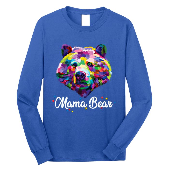 Mother Bear Mama Autism Fathering Bear Autism Gift Long Sleeve Shirt