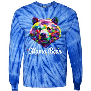 Mother Bear Mama Autism Fathering Bear Autism Gift Tie-Dye Long Sleeve Shirt