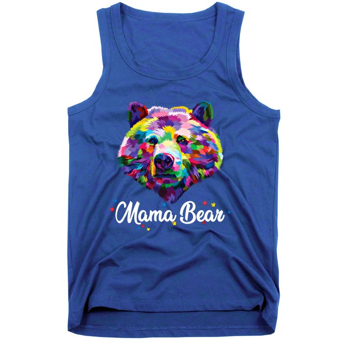 Mother Bear Mama Autism Fathering Bear Autism Gift Tank Top