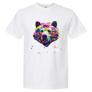 Mother Bear Mama Autism Fathering Bear Autism Gift Garment-Dyed Heavyweight T-Shirt