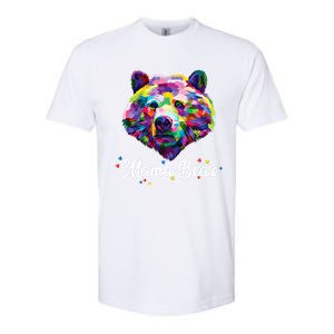 Mother Bear Mama Autism Fathering Bear Autism Gift Softstyle CVC T-Shirt