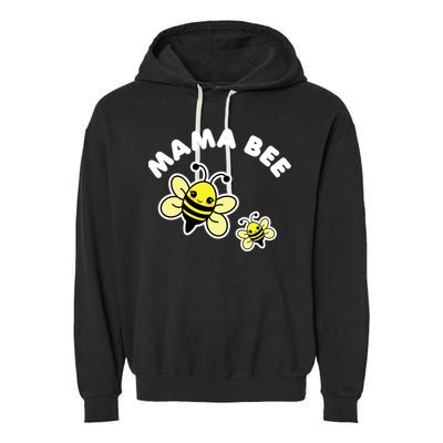 Mama Bee Mother's Day Cute Kawaii Bee Drawing Gift Garment-Dyed Fleece Hoodie