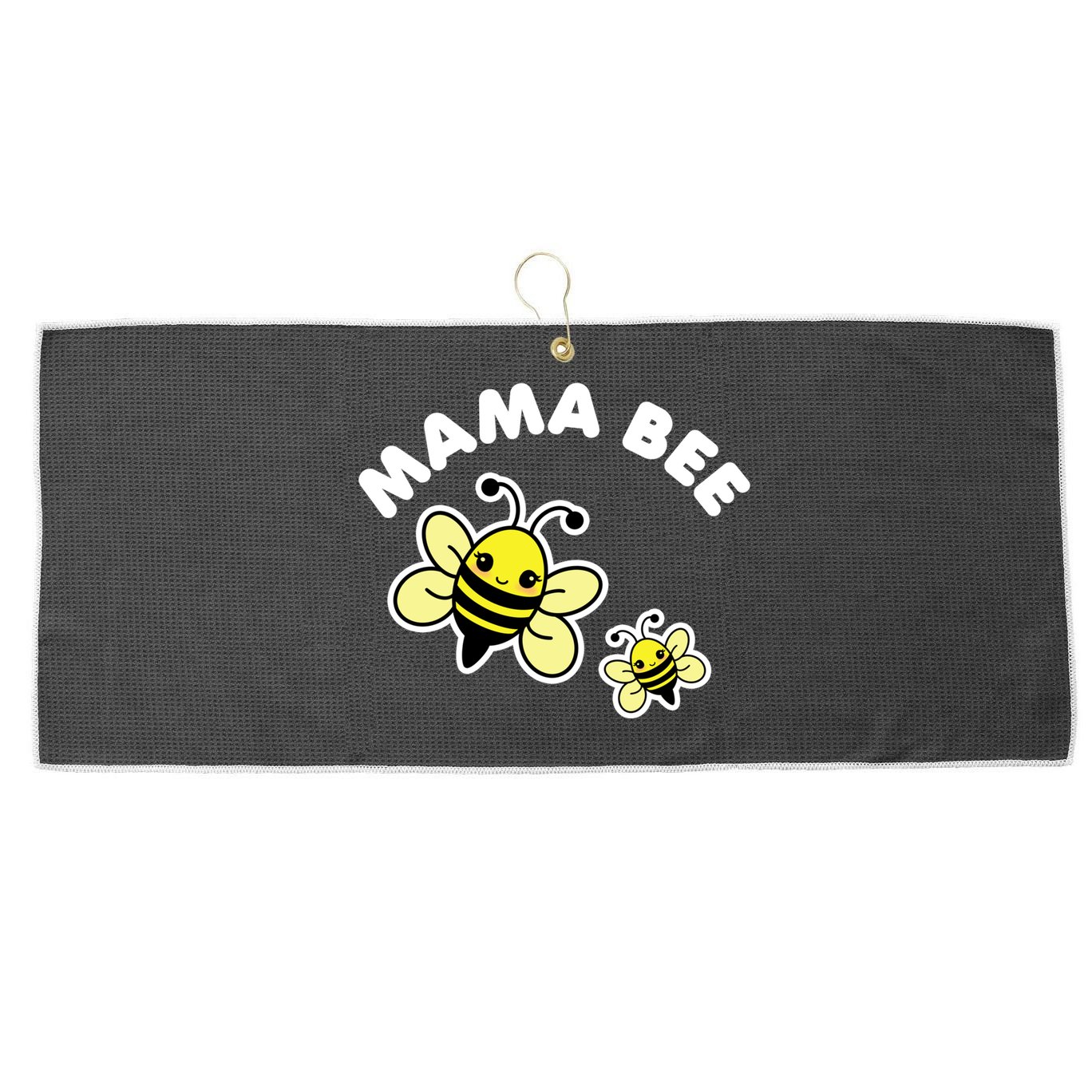 Mama Bee Mother's Day Cute Kawaii Bee Drawing Gift Large Microfiber Waffle Golf Towel
