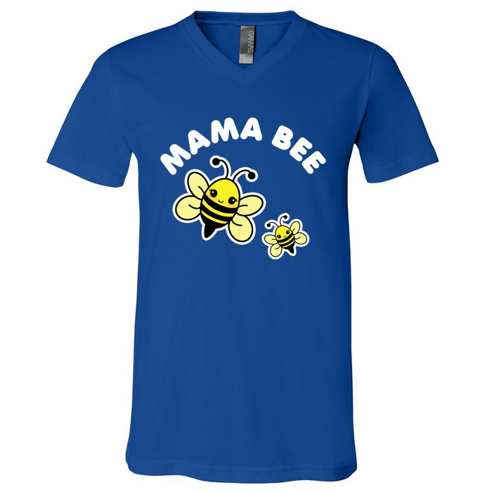 Mama Bee Mother's Day Cute Kawaii Bee Drawing Gift V-Neck T-Shirt