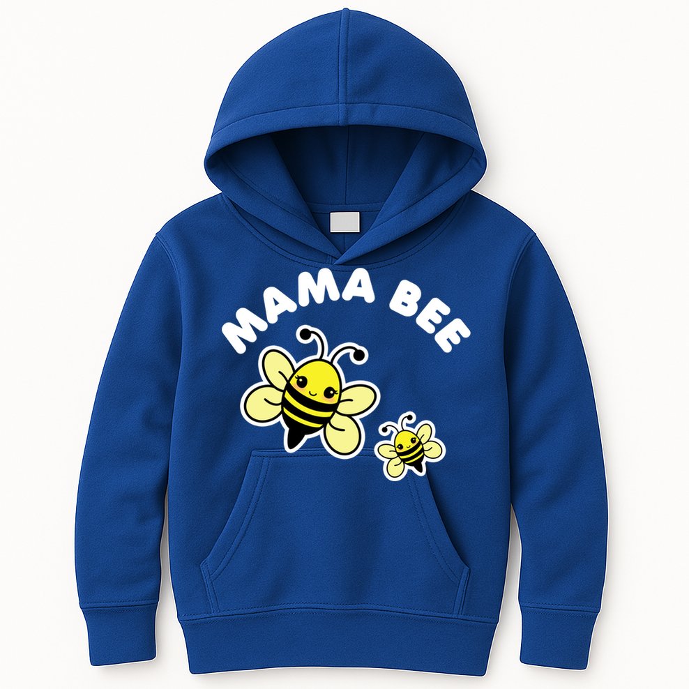 Mama Bee Mother's Day Cute Kawaii Bee Drawing Gift Kids Hoodie