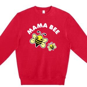 Mama Bee Mother's Day Cute Kawaii Bee Drawing Gift Premium Crewneck Sweatshirt