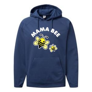 Mama Bee Mother's Day Cute Kawaii Bee Drawing Gift Performance Fleece Hoodie