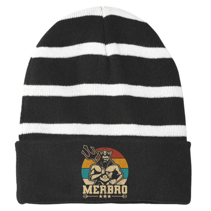 Merbro Brother Mermaid Bro Birthday Costume Party Outfit Striped Beanie with Solid Band