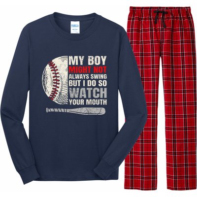 My Boy Might Not Always Swing But I Do So Watch Your Mouth Long Sleeve Pajama Set