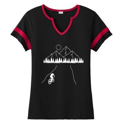 Mountain Biking MTB Cycling Bicycle Bike Cyclist Biker Gift Ladies Halftime Notch Neck Tee