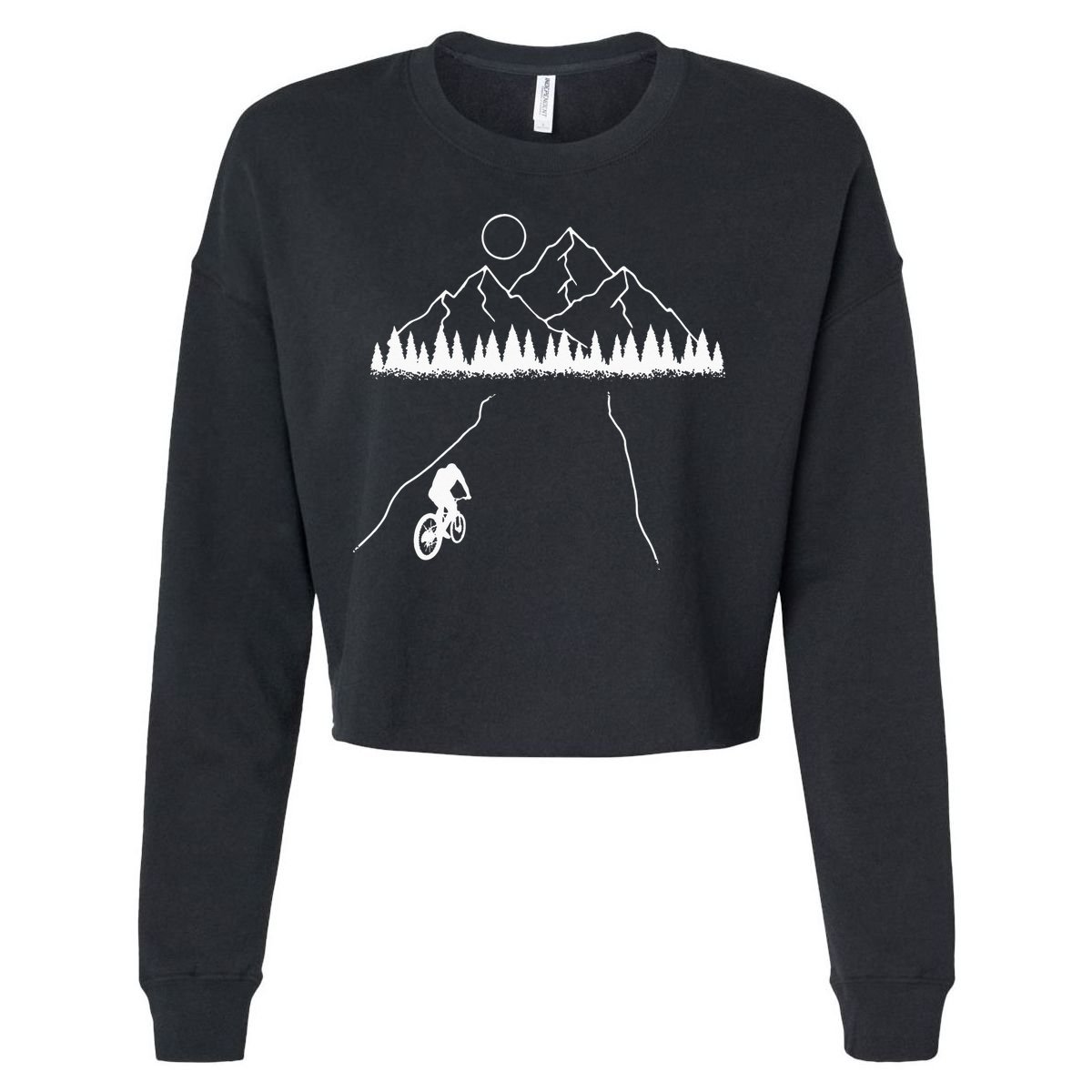 Mountain Biking MTB Cycling Bicycle Bike Cyclist Biker Gift Cropped Pullover Crew