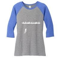 Mountain Biking MTB Cycling Bicycle Bike Cyclist Biker Gift Women's Tri-Blend 3/4-Sleeve Raglan Shirt