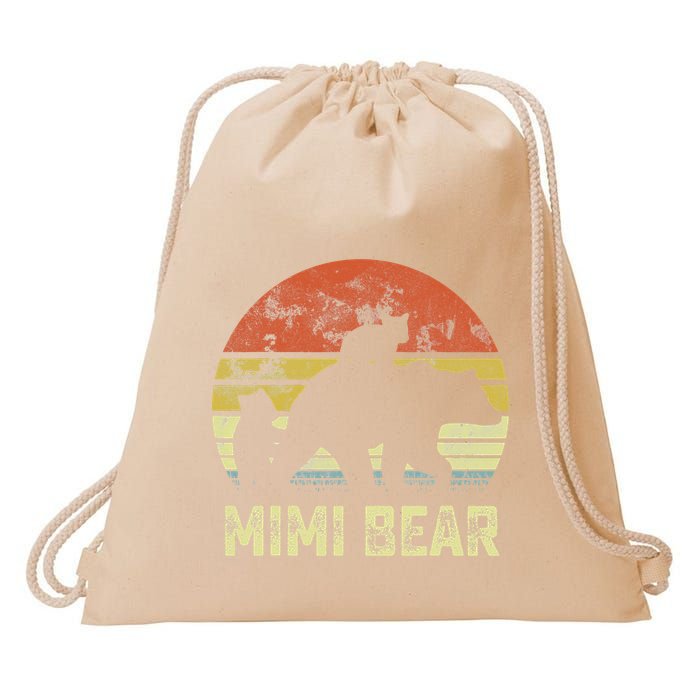 mimi bear matching family cub 2 mors day Drawstring Bag
