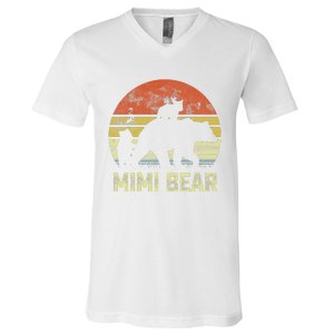 mimi bear matching family cub 2 mors day V-Neck T-Shirt