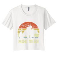 mimi bear matching family cub 2 mors day Women's Crop Top Tee