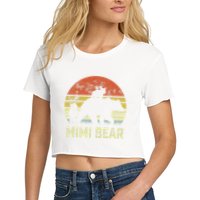 mimi bear matching family cub 2 mors day Women's Crop Top Tee