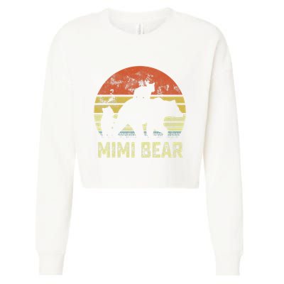 mimi bear matching family cub 2 mors day Cropped Pullover Crew