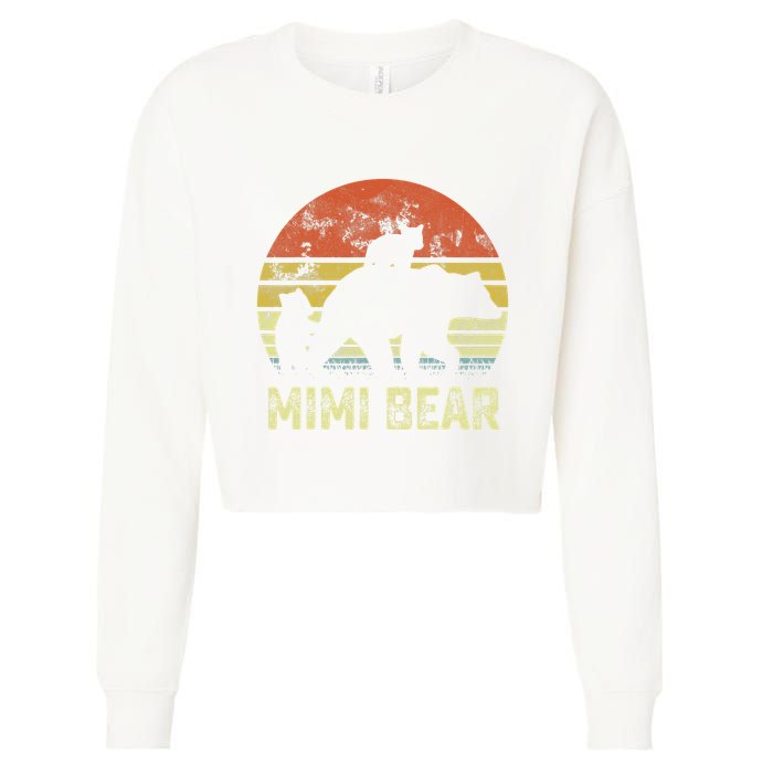 mimi bear matching family cub 2 mors day Cropped Pullover Crew