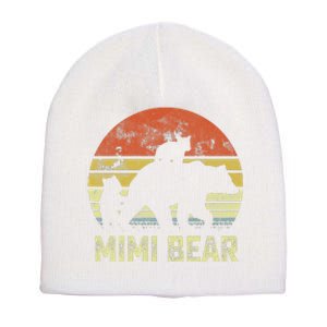 mimi bear matching family cub 2 mors day Short Acrylic Beanie