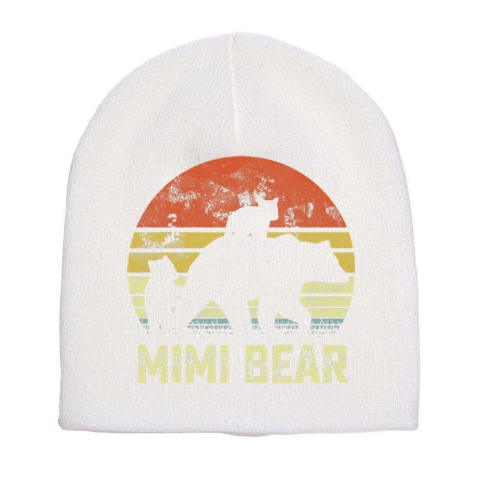 mimi bear matching family cub 2 mors day Short Acrylic Beanie