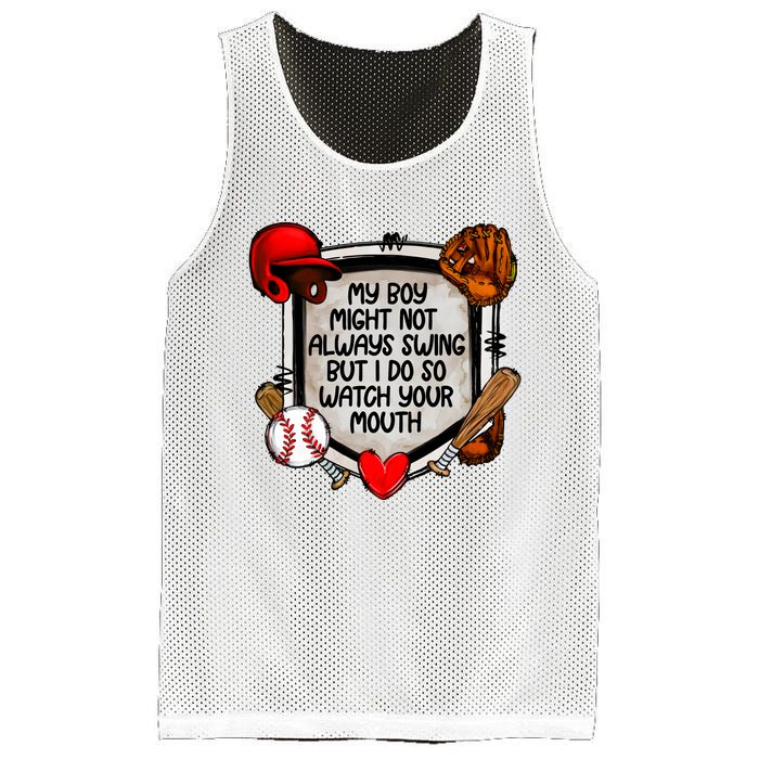 My Boy Might Not Always Swing But I Do So Mesh Reversible Basketball Jersey Tank