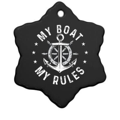 My Boat My Rules Boating Sailing Boat Captain Motorboating Ceramic Star Ornament