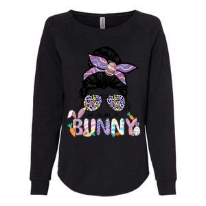 Messy Bun Mama Bunny Easter Bunny Rabbit Mom Easter Eggs Hunt Womens California Wash Sweatshirt